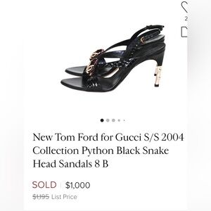 2004 Tom Ford 4 Gucci Last Runway Serpent Dragon Black Python Heels